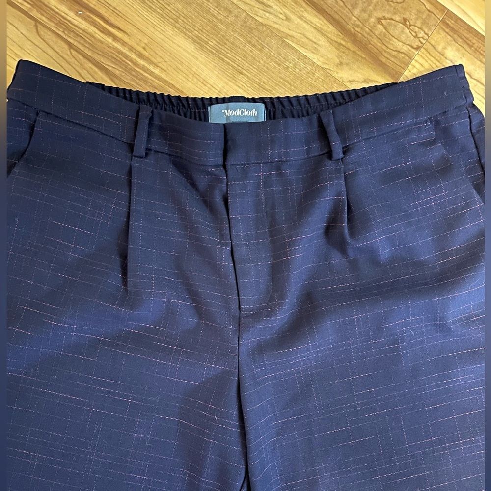 Modcloth Navy pleated Trousers